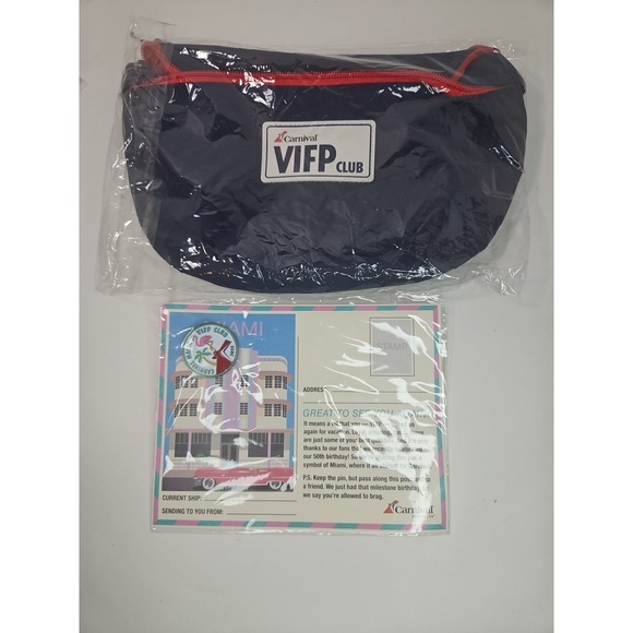 Other - NEW 2023 CARNIVAL CRUISE SHIP VIFP CLUB Fanny Pack COLLECTIBLE PIN with POSTCARD